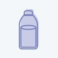 icône bouteille de lait. adapté au symbole du jardin. style bicolore. conception simple modifiable. vecteur de modèle de conception. illustration de symbole simple
