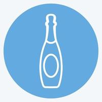 icône champagne. adapté au symbole du parti. façon yeux bleus. conception simple modifiable. vecteur de modèle de conception. illustration de symbole simple