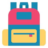 sac d'école icône plate illustration vectorielle