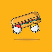 illustrations de dessin animé de sandwich vecteur