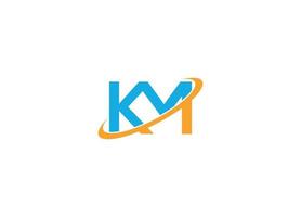 création de logo de lettre km avec modèle d'icône initiale moderne créatif