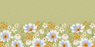 bordure transparente florale. conception vectorielle pour papier, couverture, tissu, décoration intérieure et autres utilisations vecteur
