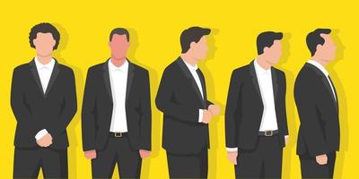 hommes d'affaires parlant dans une illustration vectorielle de style plat moderne, réunion, concept de travail d'équipe, travaillant au bureau. vecteur