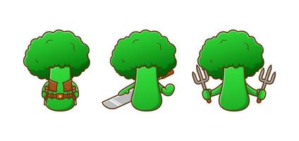 illustration vectorielle de personnage de brocoli mignon vecteur