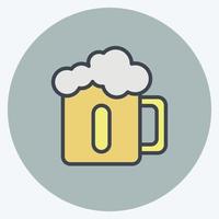 icône chope de bière. adapté au symbole de boisson. style de couleur assortie. conception simple modifiable. vecteur de modèle de conception. illustration de symbole simple