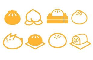 vecteur d'icône de petits pains de la collection de Chine. illustration vectorielle d'icône de contour de petits pains de ligne mince. symbole linéaire à utiliser sur les applications Web et mobiles, le logo, la presse écrite.