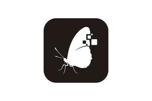 inspiration logo papillon avec logo pixel vecteur