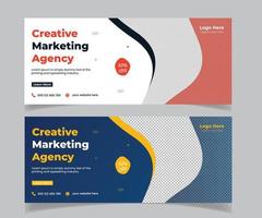bannière web d'entreprise d'agence de marketing créatif et conception de modèle de bannière de publication sur les médias sociaux vecteur