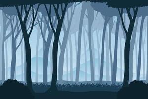 silhouette ombre de la scène de la forêt vecteur