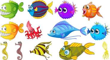 collection de dessins animés d'animaux marins