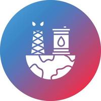 icône de fond dégradé de cercle de glyphe d'exploration pétrolière vecteur