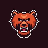 modèles de logo de mascotte d'ours vecteur