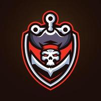 crâne pirates esports logo modèles vecteur