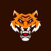modèles de logo de mascotte de tête de tigre vecteur