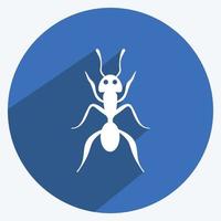 icône fourmi 1. convient au symbole animal. style d'ombre longue. conception simple modifiable. vecteur de modèle de conception. illustration de symbole simple