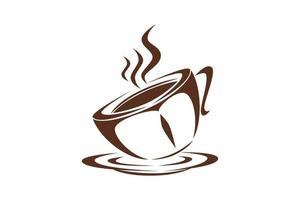 tasse à café dessin au trait motif d'art décoratif dans une tasse sur fond blanc vecteur