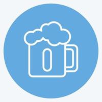 icône chope de bière. adapté au symbole de boisson. façon yeux bleus. conception simple modifiable. vecteur de modèle de conception. illustration de symbole simple