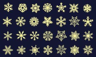 icônes de ligne de couleur simple flocon de neige ensemble de vecteurs de neige vecteur