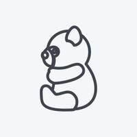 icône panda. adapté au symbole animal. style de ligne. conception simple modifiable. vecteur de modèle de conception. illustration de symbole simple