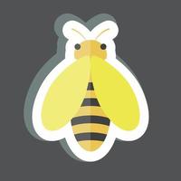 autocollant abeille. adapté au symbole animal. conception simple modifiable. vecteur de modèle de conception. illustration de symbole simple