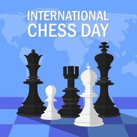 concept de la journée internationale des échecs vecteur