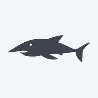 icône requin 1. adapté au symbole de la mer. style de glyphe. conception simple modifiable. vecteur de modèle de conception. illustration de symbole simple