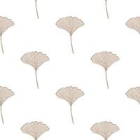 motif harmonieux de feuilles gravées de ginkgo biloba. fond vintage botanique avec feuillage dans un style dessiné à la main. vecteur