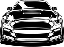 illustration vectorielle de voiture noir et blanc pour la conception conceptuelle vecteur