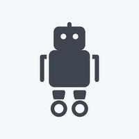 robot icône. adapté au symbole du jouet. style de glyphe. conception simple modifiable. vecteur de modèle de conception. illustration de symbole simple