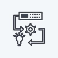 icône d'apprentissage automatique. adapté au symbole d'analyse de données. style de ligne. conception simple modifiable. vecteur de modèle de conception. illustration de symbole simple