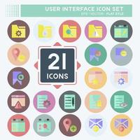 jeu d'icônes d'interface utilisateur. adapté au symbole de l'interface Web. style plat. conception simple modifiable. vecteur de modèle de conception. illustration de symbole simple
