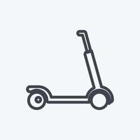 scooter d'icône. adapté au symbole du jouet. style de ligne. conception simple modifiable. vecteur de modèle de conception. illustration de symbole simple