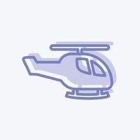 icône hélicoptère. adapté au symbole du jouet. style bicolore. conception simple modifiable. vecteur de modèle de conception. illustration de symbole simple