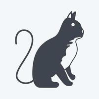 icône chat. adapté au symbole animal. style de glyphe. conception simple modifiable. vecteur de modèle de conception. illustration de symbole simple