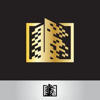 logo vectoriel bâtiment doré