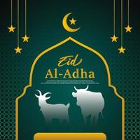 bannière de félicitations eid al-adha. bannière islamique pour l'aïd al-adha vecteur
