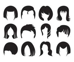 icônes de coiffure masculine et féminine vecteur