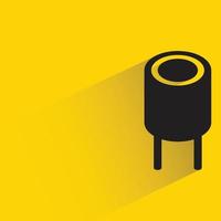 icône de condensateur sur fond jaune vecteur