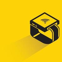 icône smartwatch sur fond jaune vecteur