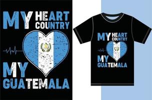 mon coeur, mon pays, mon guatemala. conception de vecteur de typographie