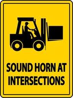 Avertisseur sonore aux intersections étiquette signe sur fond blanc vecteur