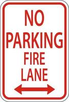 Pas de parking fire lane double flèche signe sur fond blanc vecteur