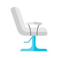 fauteuil de salon design plat icône de couleur grandissime. chaise longue confortable. matériel de coiffure. mobilier de salon de beauté. fauteuil de barbier. illustration vectorielle silhouette vecteur