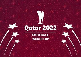 qatar cup world 2022. arrière-plan abstrait de football, bannière de la coupe du monde. illustration vectorielle. symbole de la compétition de football. vecteur