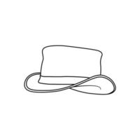 chapeau de gentleman contour icône illustration sur fond blanc isolé adapté aux hommes, style, icône de la mode vecteur