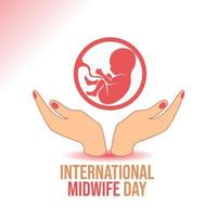 Journée internationale des sages-femmes célébrée chaque année le 5 mai, une sage-femme est une professionnelle de santé qui s'occupe des mères et des nouveau-nés autour de l'accouchement, une spécialisation connue sous le nom de sage-femme. art vectoriel. vecteur