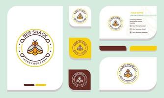vecteur de logo d'animaux d'abeille de miel. logo et carte de visite