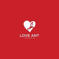 logo fourmi créatif amour illustration vectorielle, modèle de logo, vecteur