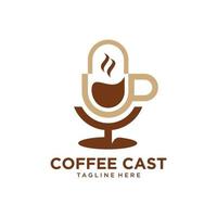 combinaison de logo graphique vectoriel illustration de café et podcast