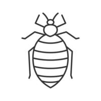 icône linéaire de punaises de lit. insecte ravageur. illustration de la ligne mince. parasite humain. symbole de contour. dessin de contour isolé de vecteur